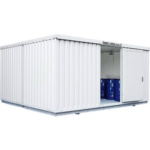 Gefahrstoffcontainer SAFE Tank 4000, isoliert, RAL 9002 grauweiß, B 5080 x T 4340 x H 2520 mm