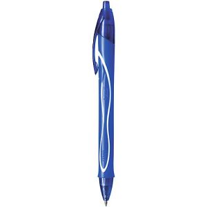Gelschreiber BIC Gel-ocity Quick Dry, Druckmechanik, gummierter Schaft, Strichstärke 0,3 mm, 12 Stück, Schreibfarbe blau
