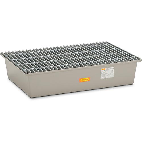 GFK-Auffangwanne 220/2 CEMO, 220 l Auffangvolumen, B 1280 x T 850 x H 290 mm, mit GFK-Gitterrost