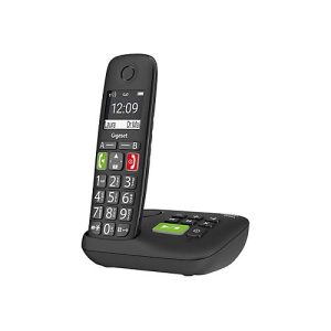 Gigaset E290A – Schnurlostelefon – Anrufbeantworter mit Rufnummernanzeige – ECO DECTGAP – Schwarz
