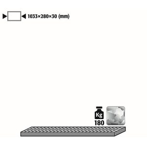 Gitterrost für asecos Druckgasflaschenschränke, Stahl, B 1033 x T 280 x H 30 mm, bis 180 kg