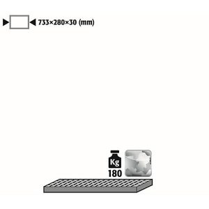 Gitterrost für asecos Druckgasflaschenschränke, Stahl, B 733 x T 280 x H 30 mm, bis 180 kg