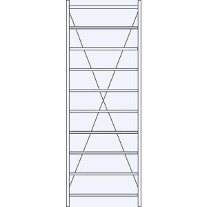 Grundregal R 3000, 10 Böden, B 1055 mm x T 800 mm, Böden lackiert