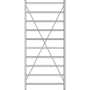 Grundregal R 3000, 10 Böden, B 1345 mm x T 600 mm, Böden verzinkt