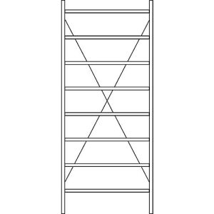 Grundregal R 3000, 8 Böden, B 1055 mm x T 600 mm, Böden verzinkt