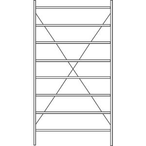 Grundregal R 3000, 8 Böden, B 1345 mm x T 400 mm, Böden verzinkt