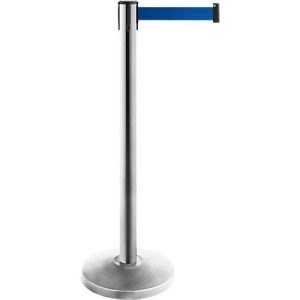 Gurtpfosten ALLROUNDLINE, aus Edelstahl, Gurtbandmaß L 3500 x B 50 mm, 2-er Set, blau