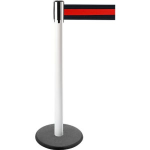 Gurtpfosten GLA 29, weiß, Gurt schwarz/rot