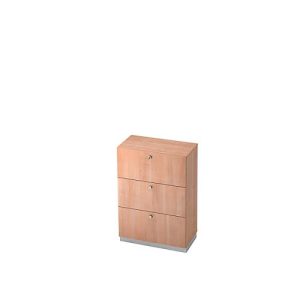 Hängeregistraturschrank, 3 OH, B 800 x T 420 mm, Nussbaum-Dekor