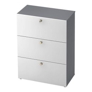 Hängeregistraturschrank TOPAS LINE, 3 Ordnerhöhen, mit Vollauszug, graphit/weiß