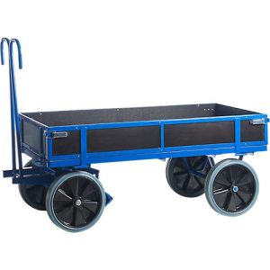 Handpritschenwagen, mit Bordwänden, Vollgummi, 1160×760 mm