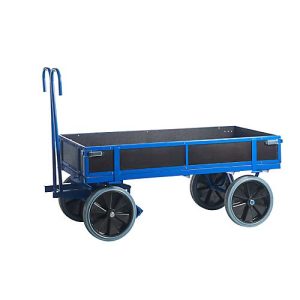 Handpritschenwagen, mit Bordwänden, Vollgummi, 1560×760 mm
