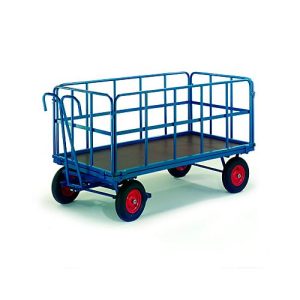 Handpritschenwagen mit Rohrgitterwänden, Lufträder, 1530 x 730 mm, Tragkraft 1000 kg