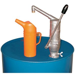 Handpumpe CEMO, 0,25 l/Hub, gebogener Auslauf, Antitropfmundstück, für 60/200 l Fässer