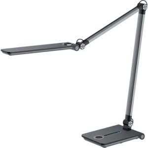 Hansa LED Tischleuchte Wave, 3000 – 5800 K, 8,5 W, stufenlos dimmbar, Memoryfunktion, grau-metallic