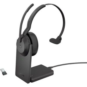 Headset Jabra Evolve2 55 link380a Mono, mit Ladestation, Reichweite bis 30 m, bis 10 h, MS-Teams optimiert, schwarz