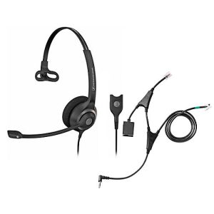 Headset Sennheiser SC 230, kabelgebunden/monaural, mit Telefonadapter CEHS-AL01, Kopfbügel verstellb.