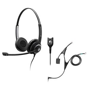 Headset Sennheiser SC 260, kabelgebunden/binaural, mit Telefonadapter CEHS-AL01, Kopfbügel verstellb.
