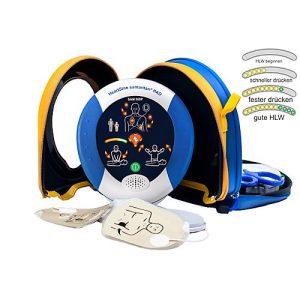 HeartSine SAM500P Reanimations-Defibrillator, AED, für Laien & Ersthelfer, mit manueller Schockauslösung, 4 Jahre Allgefahren-Zusatzversicherung