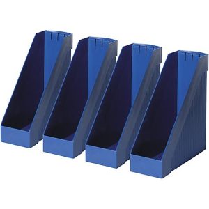 HELIT Stehsammler, extra breit, Polystyrol, 4 Stück blau