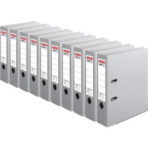 herlitz Ordner maX.file protect plus, DIN A4, Rückenbreite 80 mm, 10 Stück, grau