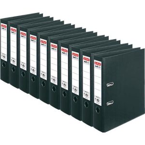 herlitz Ordner maX.file protect plus, DIN A4, Rückenbreite 80 mm, 10 Stück, schwarz