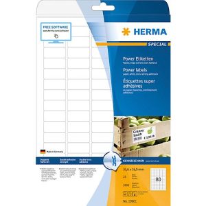 Herma Power-Etiketten Nr. 10901 auf DIN A4-Blättern, 2000 Etiketten, 25 Bogen
