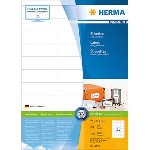 Herma Premium-Etiketten Nr. 4455 auf DIN A4-Blättern, 3300 Etiketten, 100 Bogen