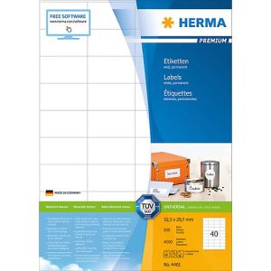 Herma Premium-Etiketten Nr. 4461 auf DIN A4-Blättern, 4000 Etiketten, 100 Bogen