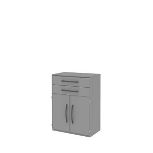 Highboard BARI, 3 OH, 2 Schubkästen, 2 Türen, 1 Boden, B 819 x T 430 x H 1117 mm, mittelgrau/mittelgrau