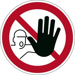 Hinweisschild Durable, rund, für den Innenbereich, Motiv „Zutritt verboten“, EN ISO 7010, selbstklebend, weiß-rot, 1 Stück