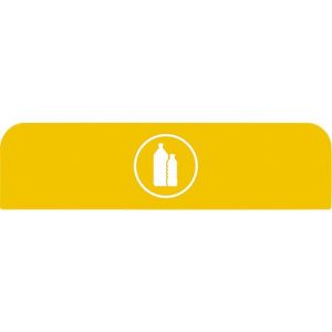 Hinweistafel für konfigurierbare Recyclingstation von Rubbermaid, für 125 Liter Behältereinheit, Kunststoff, gelb