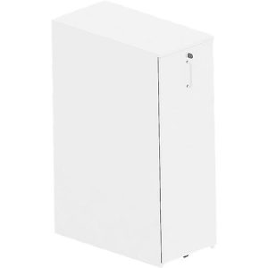 Hochcontainer Big Tower BEXXSTAR, 3 Regalfächer, links, abschließbar, B 400 x T 800 x H 1155 mm, weiß