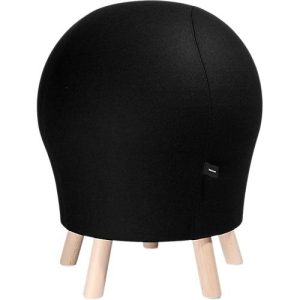 Hocker Sitness Alpine, mit integriertem Gymnastikball, Bezug 75 % Schurwolle, schwarz