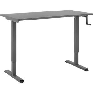 Home-Office-Schreibtisch Multiflex, manuell höhenverstellbar mit Kurbel, B 1300 x T 650 x H 700-1180 mm, graphit/anthrazit