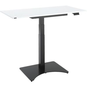 Home Office Tisch, elektrisch höhenverstellbar, Rechteck, Standfuß, B 1150 x T 550 x H 640-1100 mm, weiß/schwarz + Memory-Bedienpanel