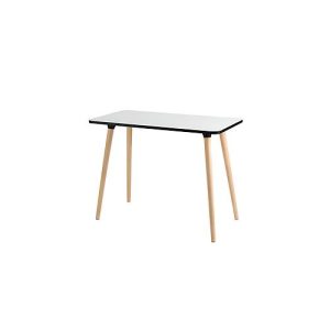 Home Office Tisch, Rechteck, 4-Fuß Gestell aus Massivholz, B 1140 x T 600 x H 750 mm, weiß/Buche