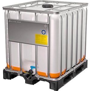 IBC Container, 1000 Liter, EX-Schutz, Chemikalien- und UV-beständig, Kunststoffpalette, B 1200 x T 1000 x H 1163 mm, natur