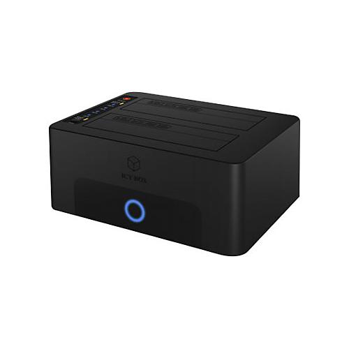 ICY BOX IB-1232CL-U3 - HDD-Dockingstation - 2,5' / 3,5' gemeinsam genutzt (6,4 cm/8,9 cm gemeinsam genutzt) - SATA 6Gb/s - USB 3.0 - Schwarz