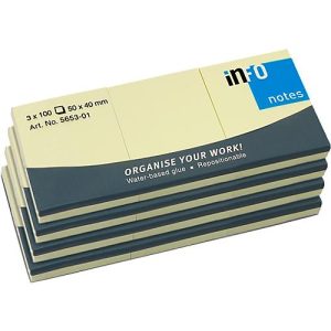 INFO Haftnotizen, 50 mm x 40 mm, 12 x 100 Blatt