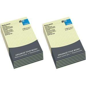 INFO Haftnotizen, kariert, 100 mm x 150 mm, 12 x 100 Blatt