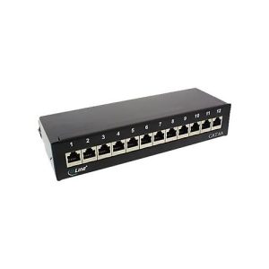 InLine – Patch Panel – CAT 6a – RJ-45 X 12 – Schwarz, RAL 9005