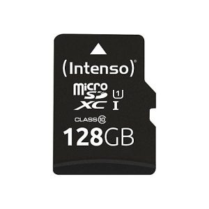 Intenso – Flash-Speicherkarte (microSDXC-an-SD-Adapter inbegriffen) – 128 GB – UHS-I / Class10 – microSDXC UHS-I