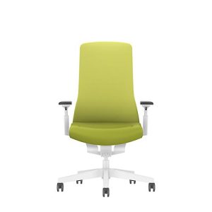 Interstuhl Bürostuhl PUREis3, verstellbare Armlehnen, 3D-Auto-Synchronmechanik, Muldensitz, Polster-Netzrücken, maigrün/weiß