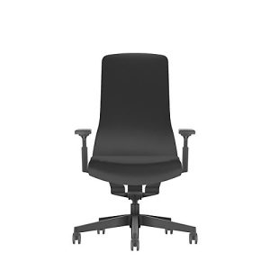 Interstuhl Bürostuhl PUREis3, verstellbare Armlehnen, 3D-Auto-Synchronmechanik, Muldensitz, Polster-Netzrücken, schwarz/schwarz