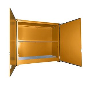Isolierter Regalcontainer BAUER CEH 38-2, Stahl, Doppelflügeltor, B 4150 x T 1500 x H 3140 mm, orange