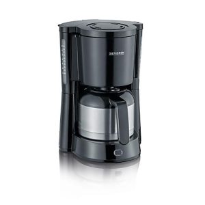 Kaffeemaschine Severin KA 4835, 1000 W, für bis zu 8 Tassen, Abschaltautomatik, Tropfverschluss, Wasserstandsanzeige, mit Edelstahlkanne, schwarz