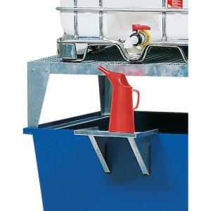 Kannenträger für asecos IBC Auffangwannen, Stahl verzinkt, B 370 x T 410 x H 310 mm