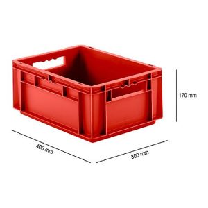Kasten im EURO-Maß EF 4170, ohne Deckel, 15,7 l, rot