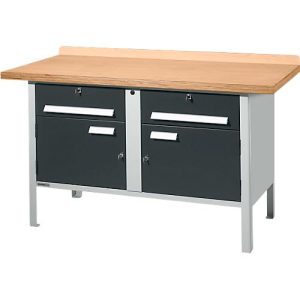 Kastenwerkbank Schäfer Shop Select PWi 150-0, Buche Multiplexplatte, bis 750 kg, B 1500 x T 700 x H 840 mm, Anthrazit